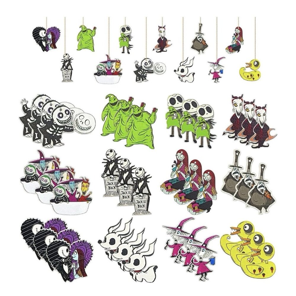 37 Pcs Halloween Christmas Nightmare Ornaments Halloween Christmas Nightmare Woo